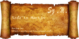 Szőts Martin névjegykártya