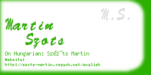 martin szots business card